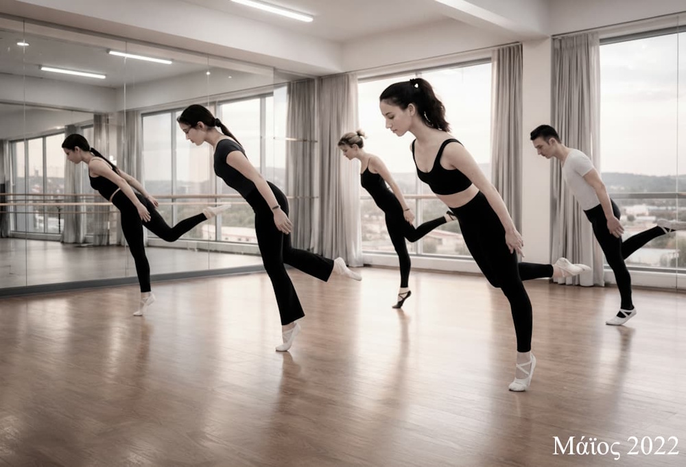 Ballerina in gray dress